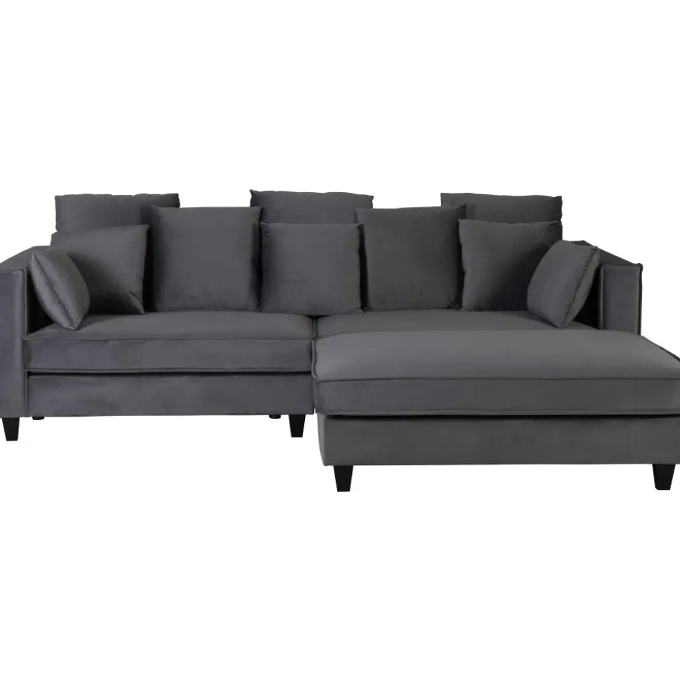 Fotpall 122x86 cm mörkgrå sammet - Brandy + Textilrengöring för möbler