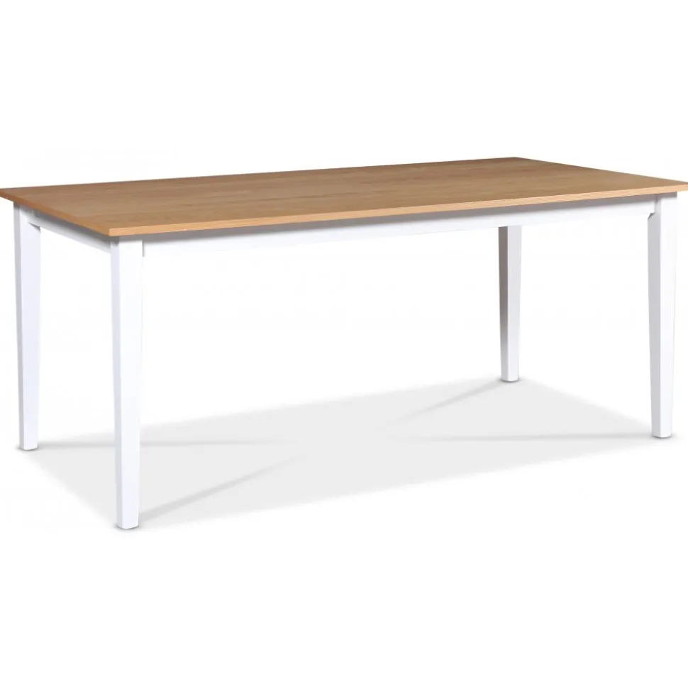 Fårö matgrupp - Bord 180x90 cm med 6 st vita Karl pinnstolar + 4.00 x Möbeltassar