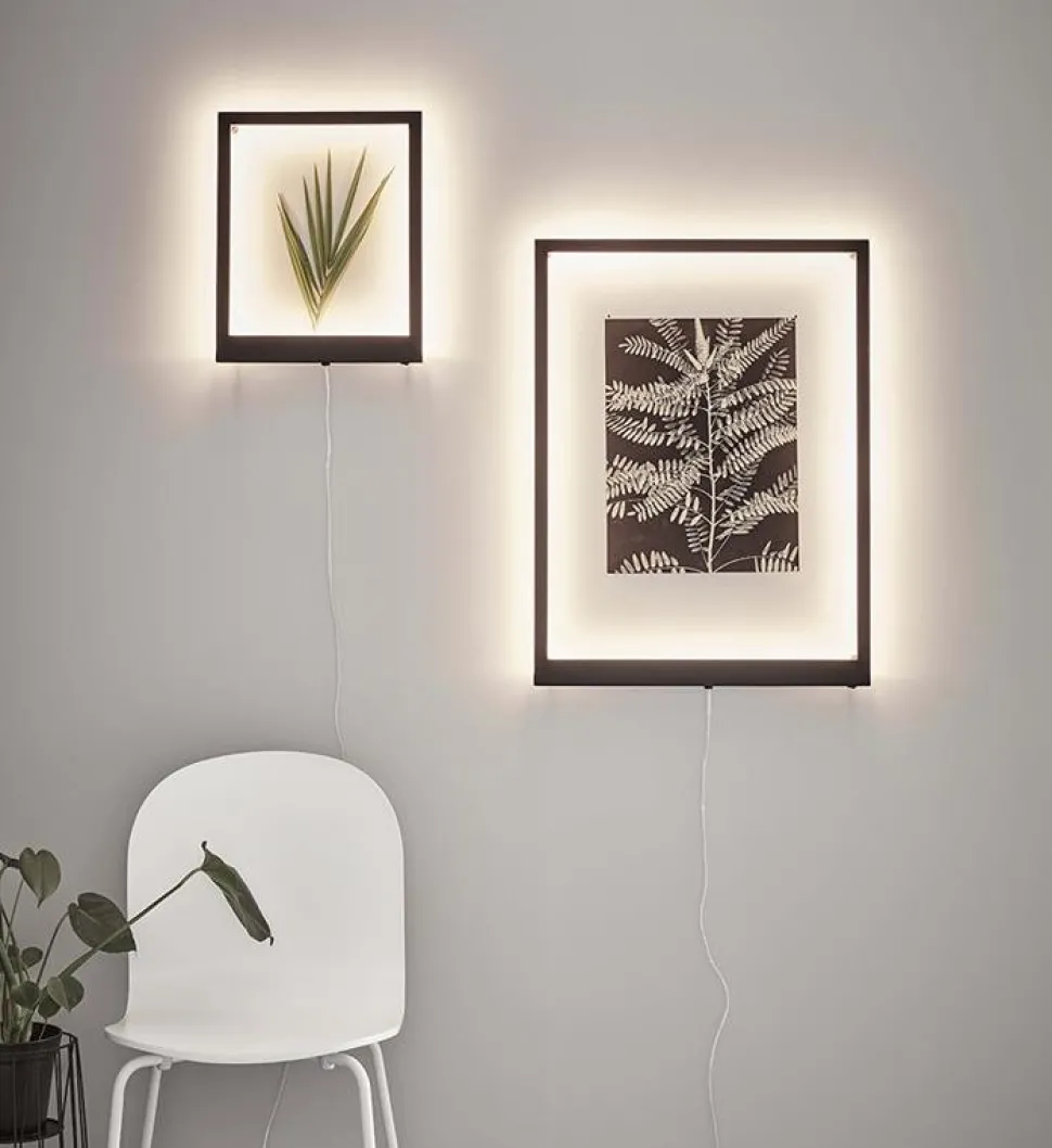 Frame vägglampa 70x50 cm - Svart