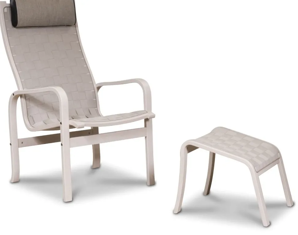 Frank fotpall i sadelgjord - Vitpigmenterad bok