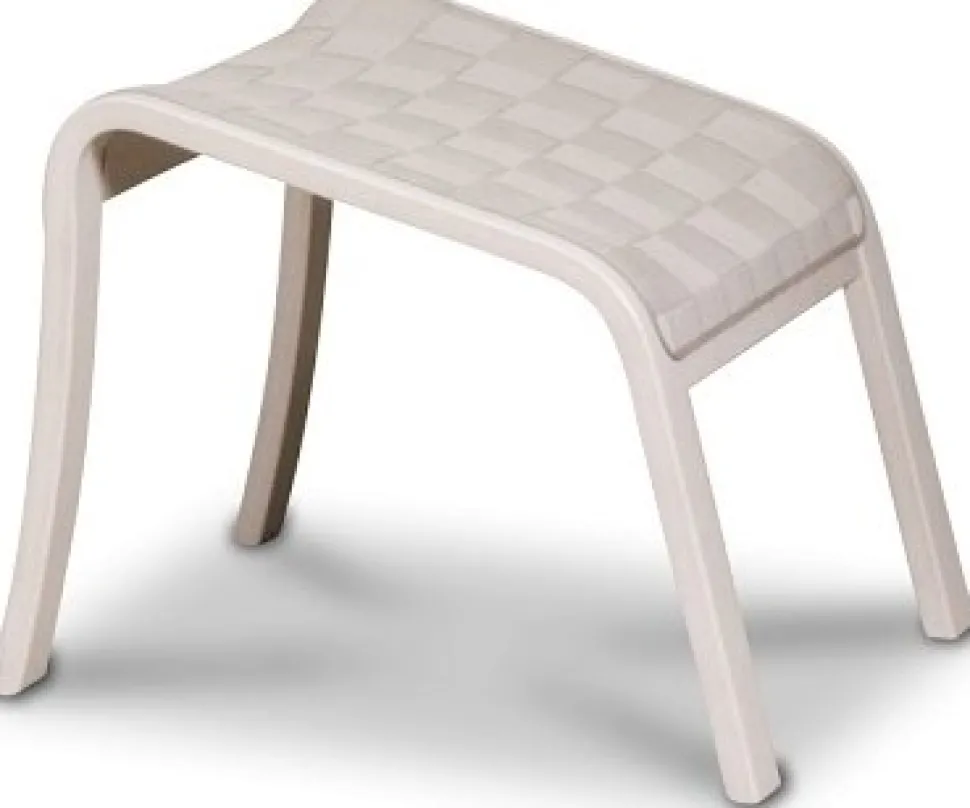 Frank fotpall i sadelgjord - Vitpigmenterad bok + Textilrengöring för möbler