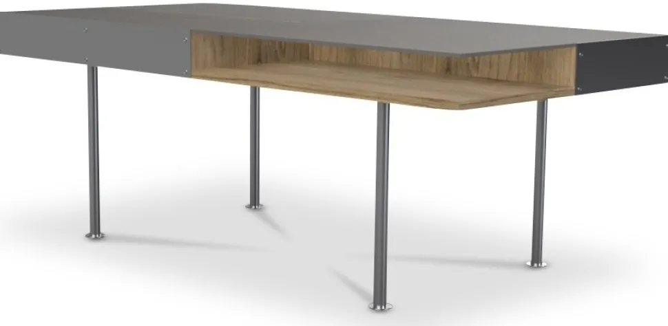 Frank soffbord - Ek / Metall