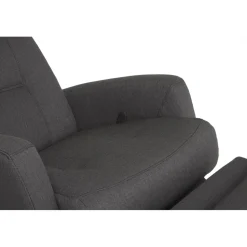 Frans reclinerfåtölj med gungfunktion och snurr - Grå tyg