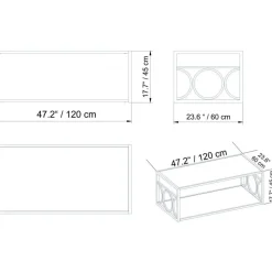Frederika soffbord 120 x 60 cm - Guld
