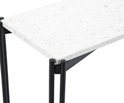 Fresca avlastningsbord 110 x 30 cm - Svart/vit terrazzo