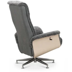 Fårskinnsfåtölj med fotpall grå/whitewash - Ulla + Fläckborttagare för möbler