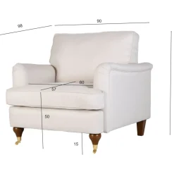 Fåtölj beige tyg - Howard Watford Deluxe