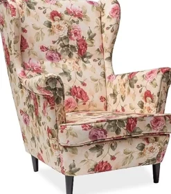 Fåtölj blommigt tyg - Salomon + Textilrengöring för möbler