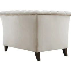 Fåtölj chesterfield beige sammet - Milton + Textilrengöring för möbler