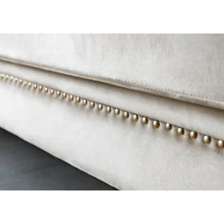 Fåtölj chesterfield beige sammet - Milton + Textilrengöring för möbler