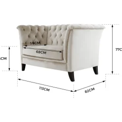 Fåtölj chesterfield beige sammet - Milton + Textilrengöring för möbler