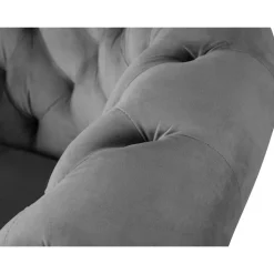 Fåtölj chesterfield grå sammet Royal + Textilrengöring för möbler