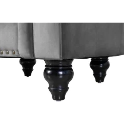 Fåtölj chesterfield grå sammet Royal + Fläckborttagare för möbler