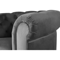 Fåtölj chesterfield grå sammet Royal + Fläckborttagare för möbler