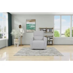 Fåtölj Cinema elektrisk recliner - Ljus bouclè