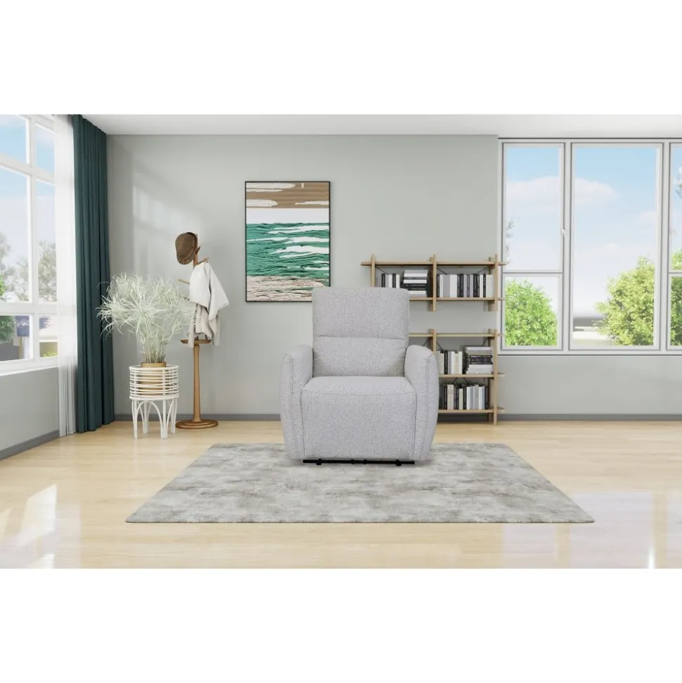 Fåtölj Cinema elektrisk recliner - Ljus bouclè