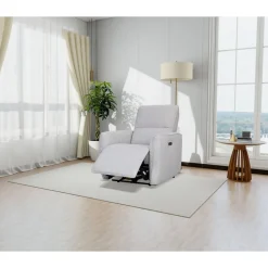 Fåtölj Cinema elektrisk recliner - Ljus bouclè