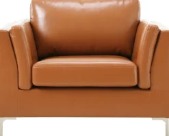 Fåtölj cognacs färgat konstläder - Cansas