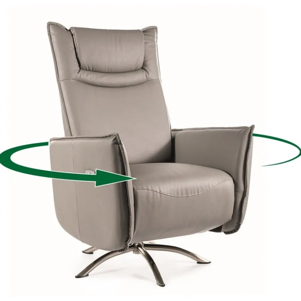 Fåtölj eldriven i grå PU