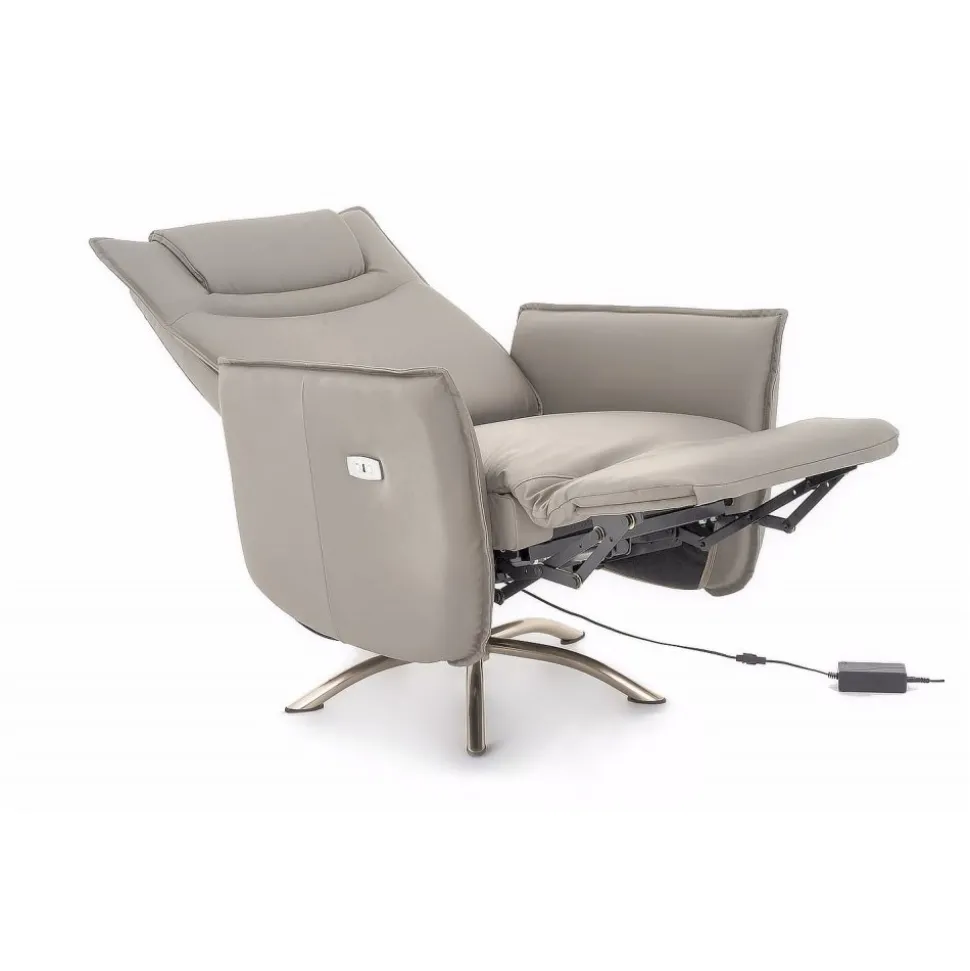Fåtölj eldriven i grå PU