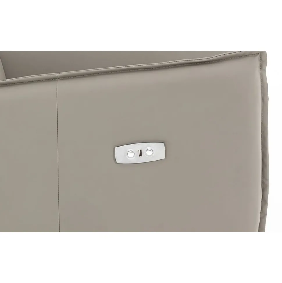 Fåtölj eldriven i grå PU