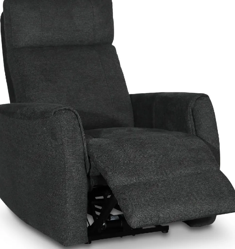 Fåtölj elektrisk ställbar mörkgrå