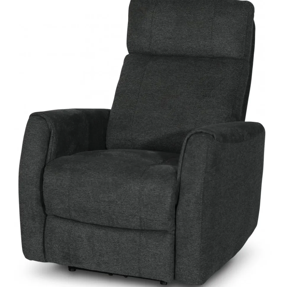 Fåtölj elektrisk ställbar mörkgrå