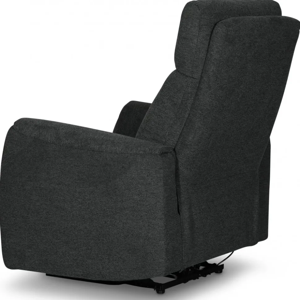 Fåtölj elektrisk ställbar mörkgrå