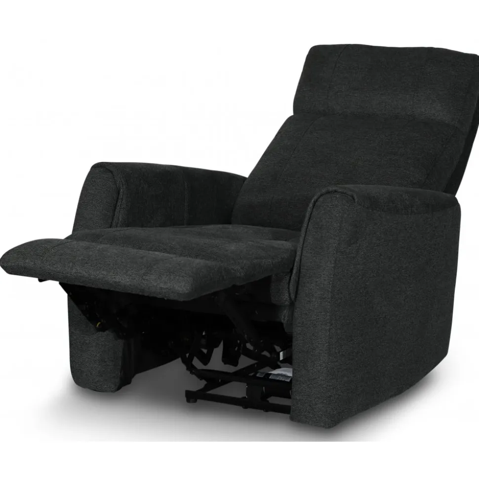Fåtölj elektrisk ställbar mörkgrå