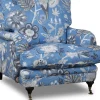Fåtölj Howard blommigt tyg blå + Textilrengöring för möbler