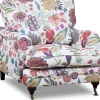 Fåtölj Howard blommigt tyg vit