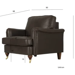 Fåtölj Howard brun klädsel - Watford