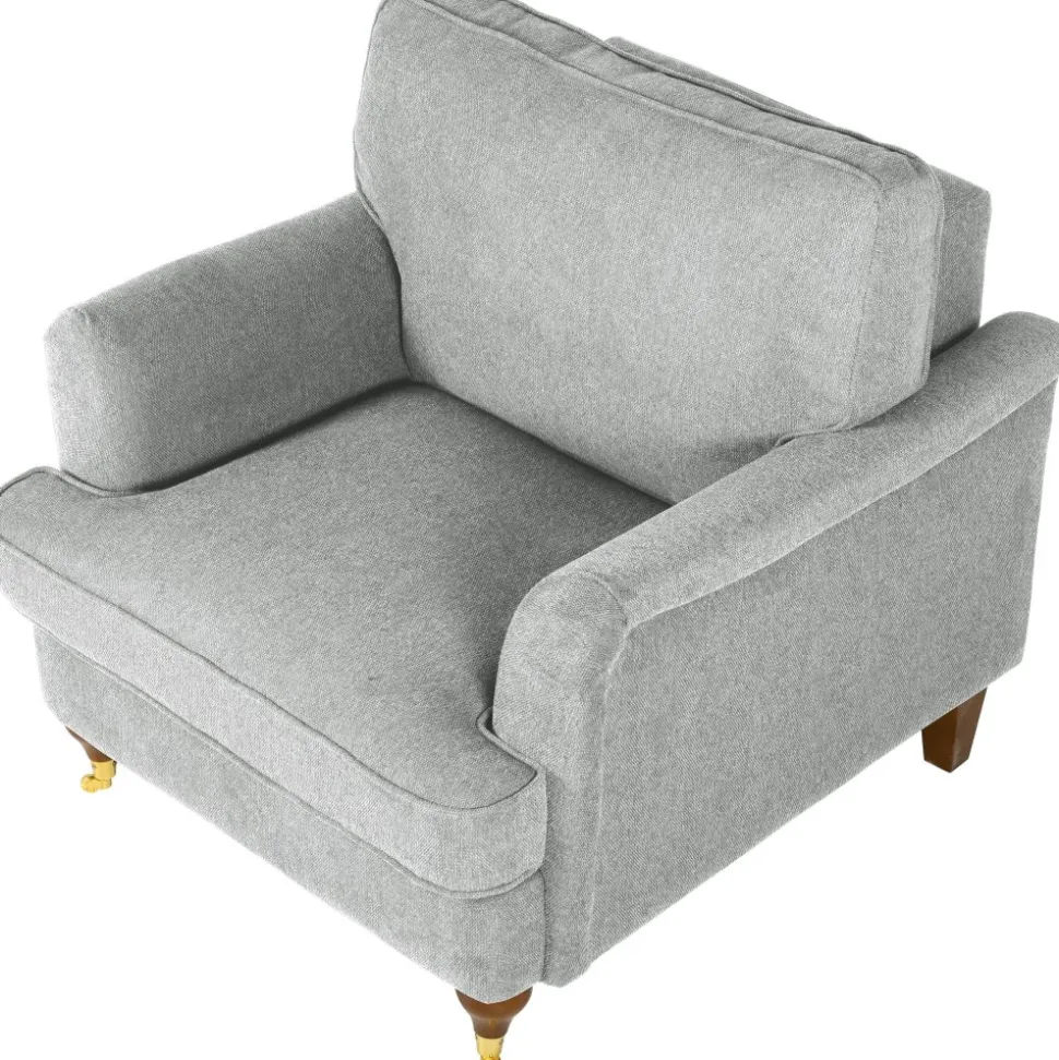 Fåtölj Howard i grått tyg + Textilrengöring för möbler