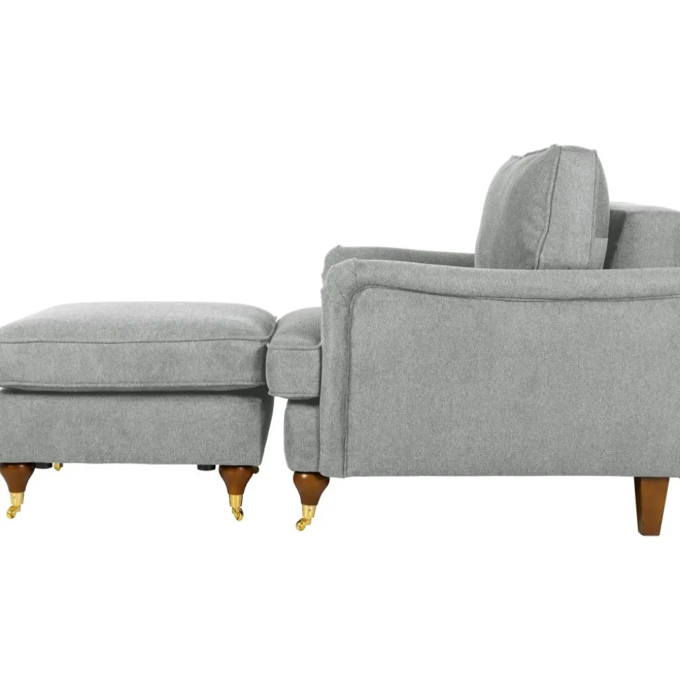 Fåtölj Howard i grått tyg + Textilrengöring för möbler