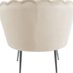 Fåtölj i beige sammet - Kingsley