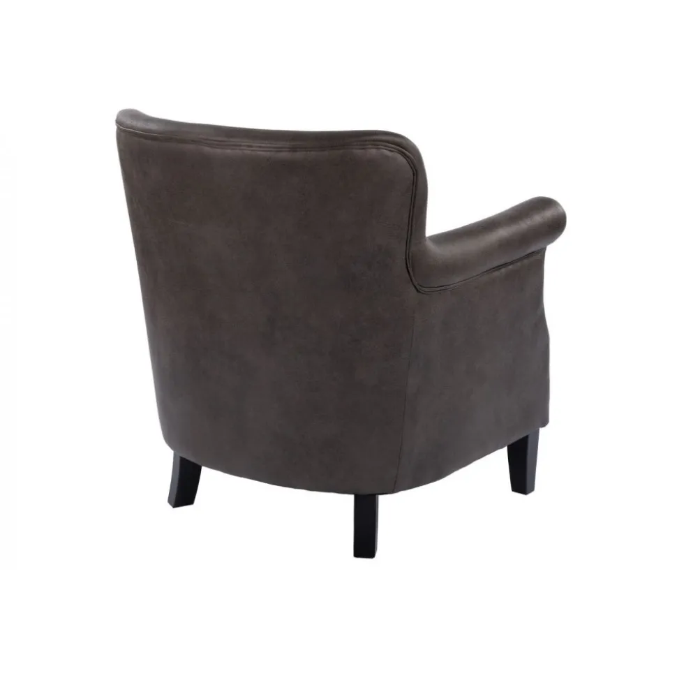 Fåtölj i grå vintage PU - Norberg