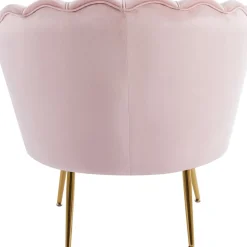 Fåtölj i rosa sammet - Kingsley + Möbeltassar