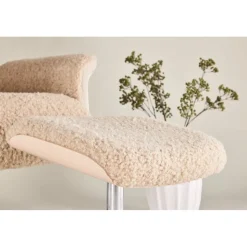 Fåtölj med fotpall - Beige / Whitewash + Fläckborttagare för möbler