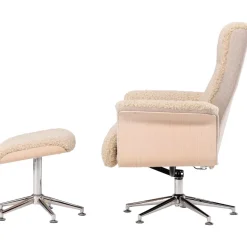 Fåtölj med fotpall - Beige / Whitewash + Fläckborttagare för möbler