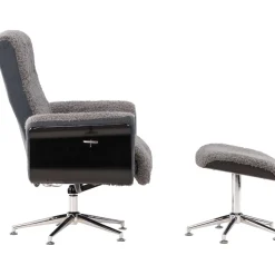 Fåtölj med fotpall - Grå - Hagön + Textilrengöring för möbler