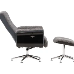 Fåtölj med fotpall - Grå - Hagön + Textilrengöring för möbler