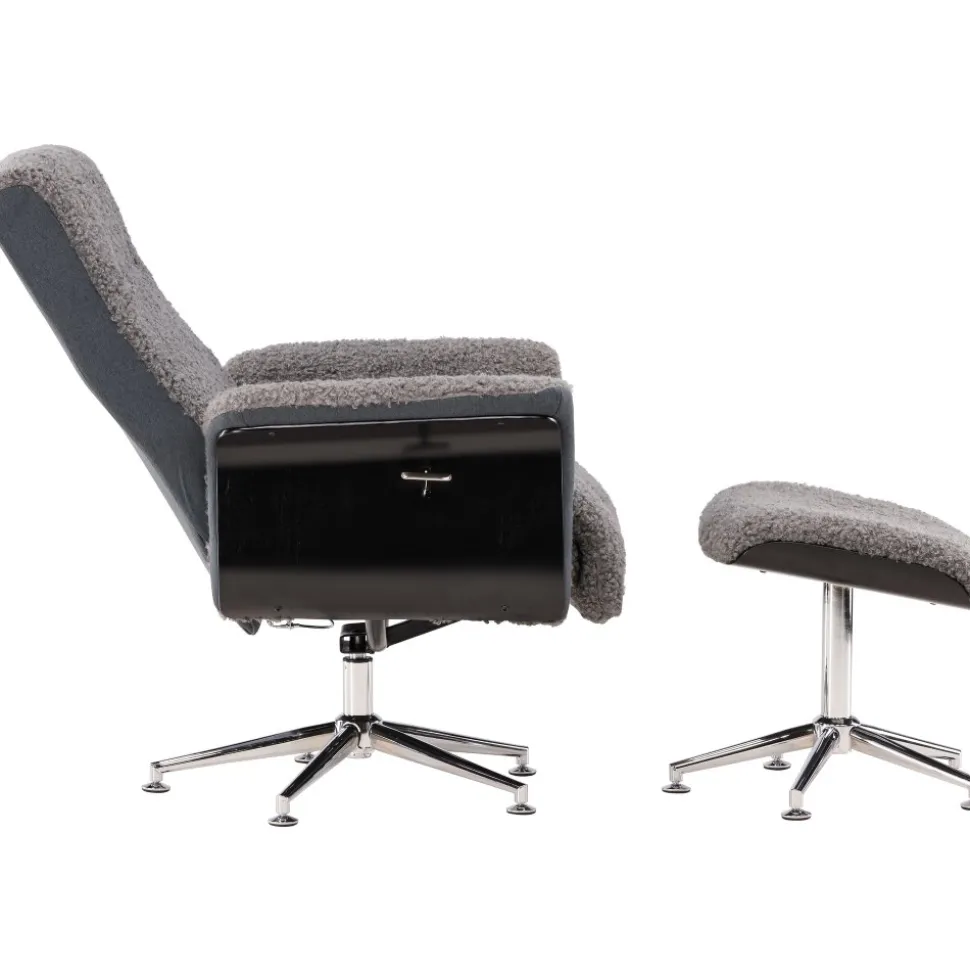 Fåtölj med fotpall - Grå - Hagön