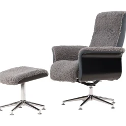 Fåtölj med fotpall - Grå - Hagön