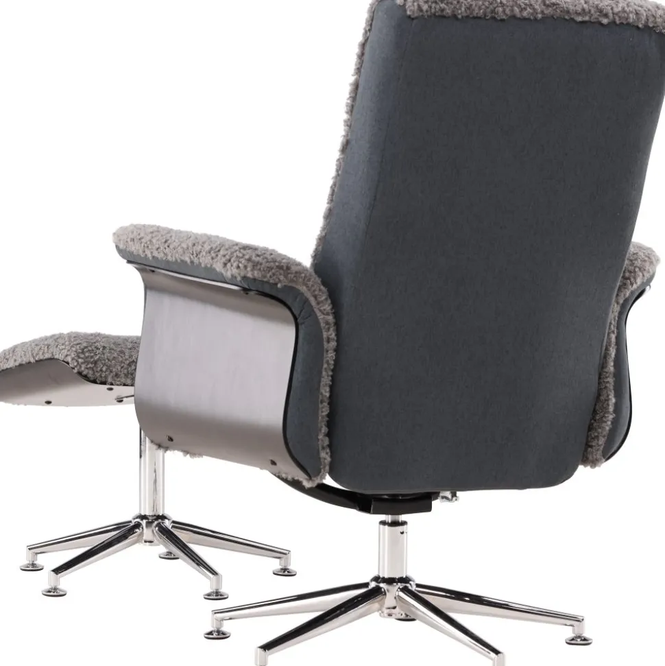 Fåtölj med fotpall - Grå - Hagön