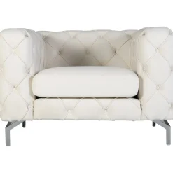 Fåtölj med knappar beige sammet + Textilrengöring för möbler