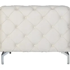 Fåtölj med knappar beige sammet + Textilrengöring för möbler