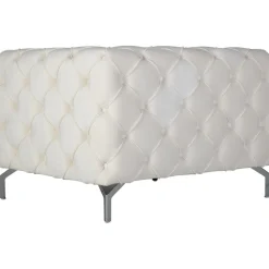 Fåtölj med knappar beige sammet + Textilrengöring för möbler