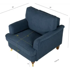 Fåtölj mörkblå - Howard + Textilrengöring för möbler
