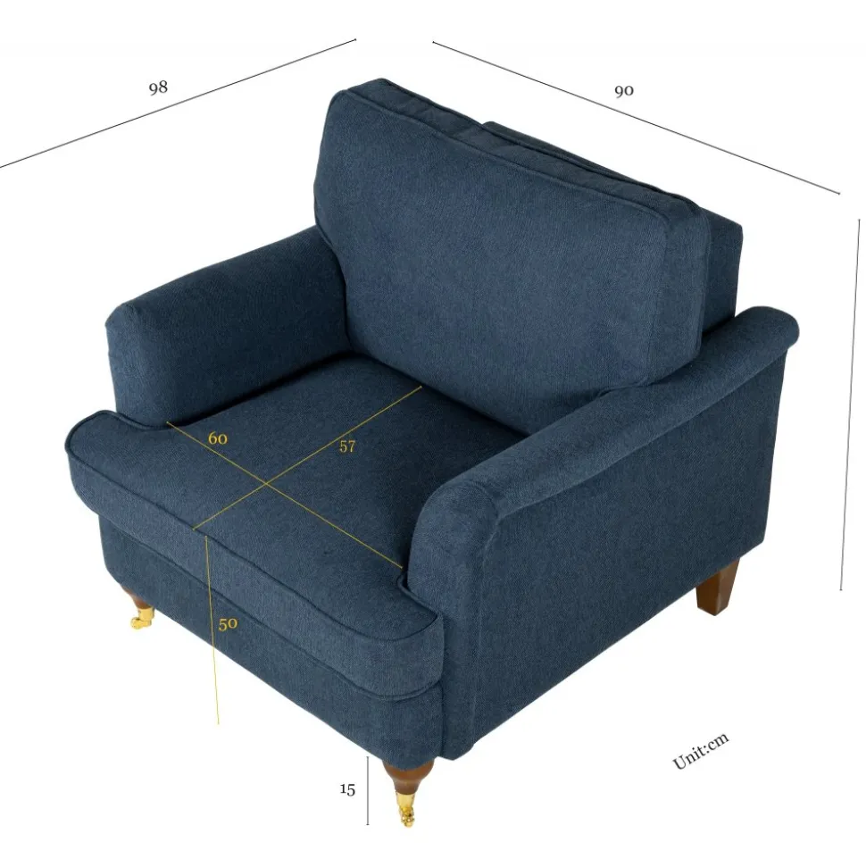 Fåtölj mörkblå - Howard + Textilrengöring för möbler