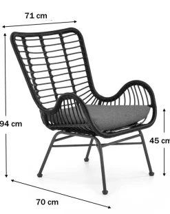 Fåtölj Svart - Minos + Möbeltassar